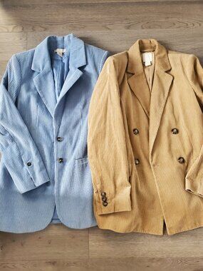 2 Blazers Blue & Tan (Corduroy)